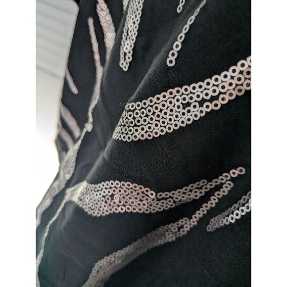 Beverly Drive Peplum Top Womens 3X Gold Sequined Tiger Pattern Black Blouse Glam - Picture 6 of 13